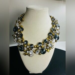 Chic Gold and Silver Crystal Necklace